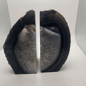Black & Gray Agate Bookends Set